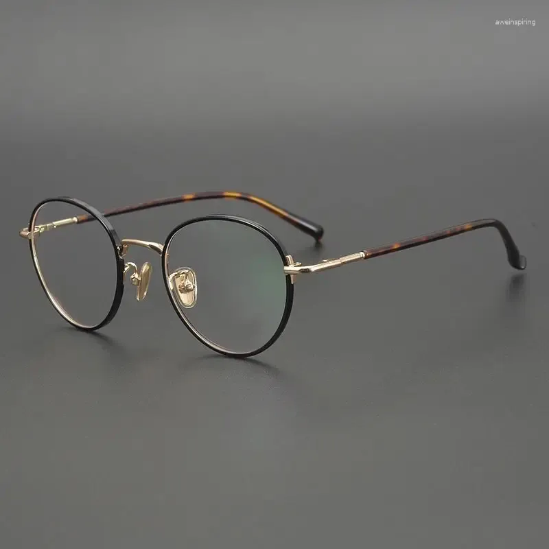 Sunglasses Frames Brand Designer Oval-shaped Glasses Frame Men Women Acetate High Quality Japanese Handmade Eyeglasses Literary Spectacles