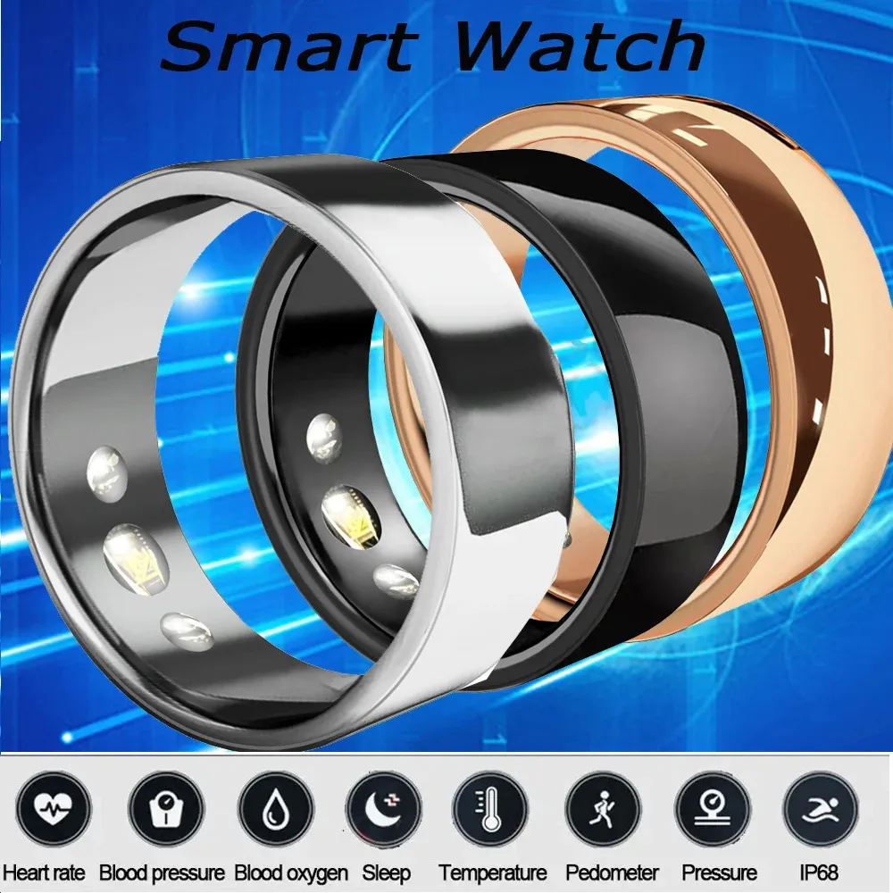 Smart Ring SR200 TEART TRESPORTE TEMPERATURY WODNOTOWY Sporty i zdrowie dla mężczyzn iOS Android 240423