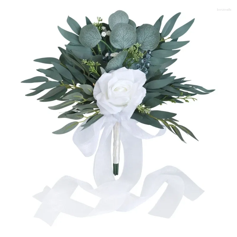 Fleurs décoratives Artificiel Flower Bouquet Simulation Arrangement de mariage portable