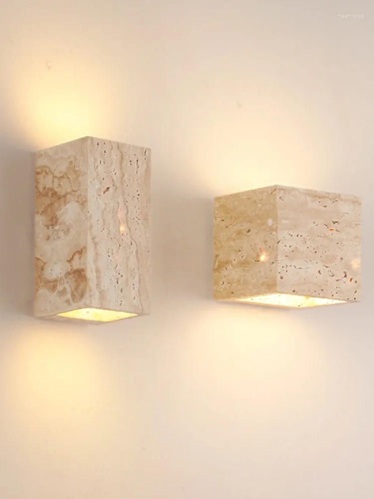 Wall Lamp Natural Yellow Cave Stone Indoor Living TV Background Bedroom Bedside Table Lighting Balcony Corridor Decoration