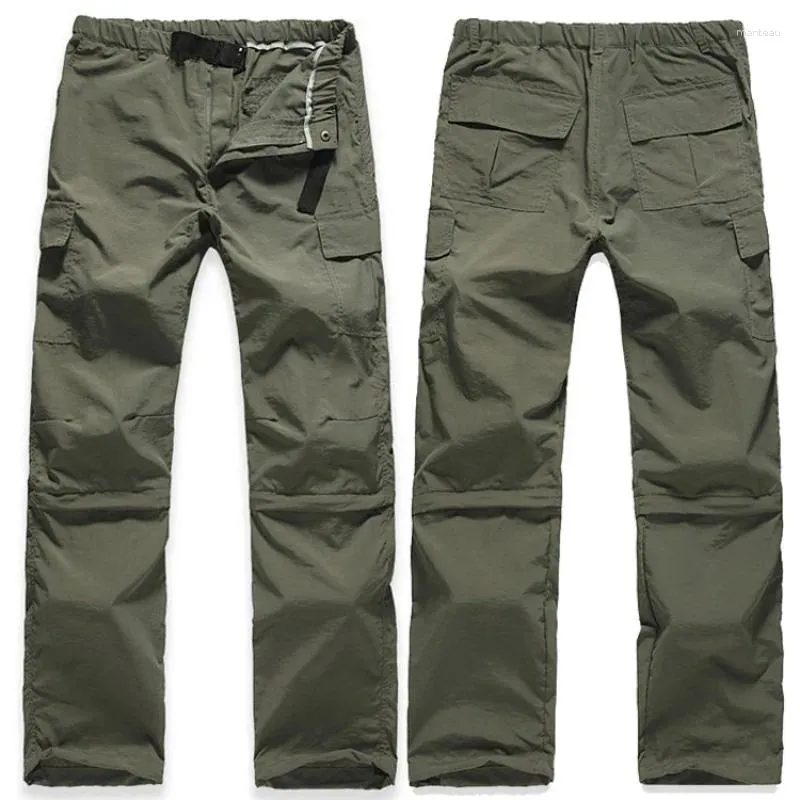 Pantalon pour hommes printemps et été vêtements extérieurs séchage rapides avec deux morceaux de protection solaire détachables