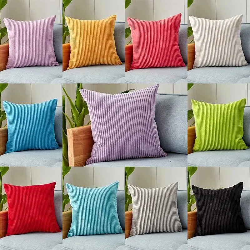 Cushion/Decoratief 2/4 -duiktjes corduroy kussenhoezen 18x18 Noordse covers voor bed huis woonkamer decor kerst decoraties pillow kit