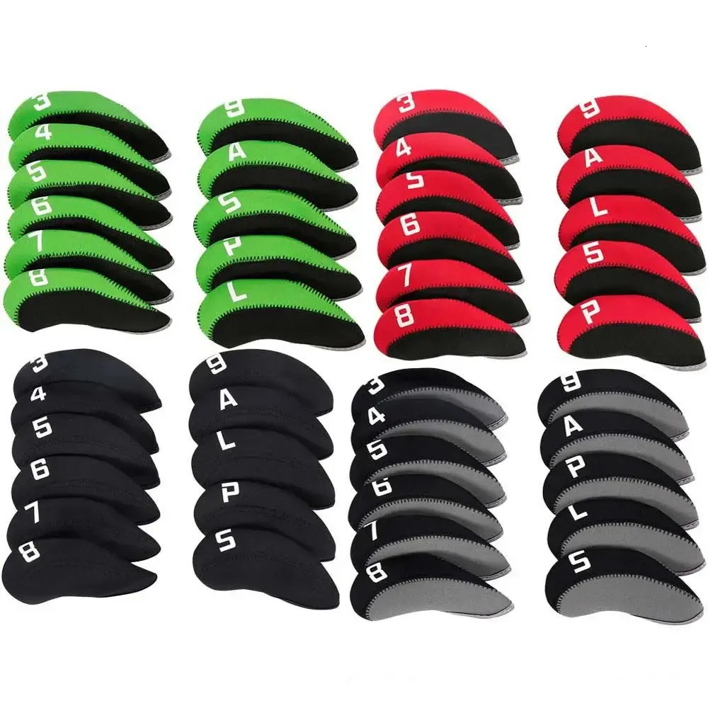 11pcs Golf Club Head Covers Iron Putter Cover Set Outdoor Sport Accessoires 240425
