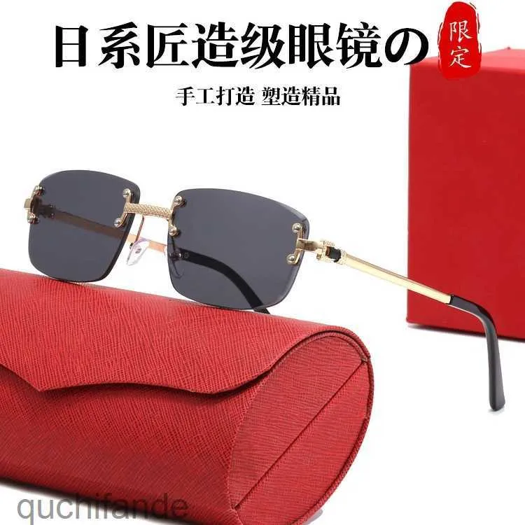 Top-Level Original Carter Designer Sonnenbrille Neue rahmenlose Quadrat-Sonnenbrille für Männer und Frauen Sonnenbrille Y-förmige Beinbrille Optischer Rahmen mit 1: 1 Real Logo