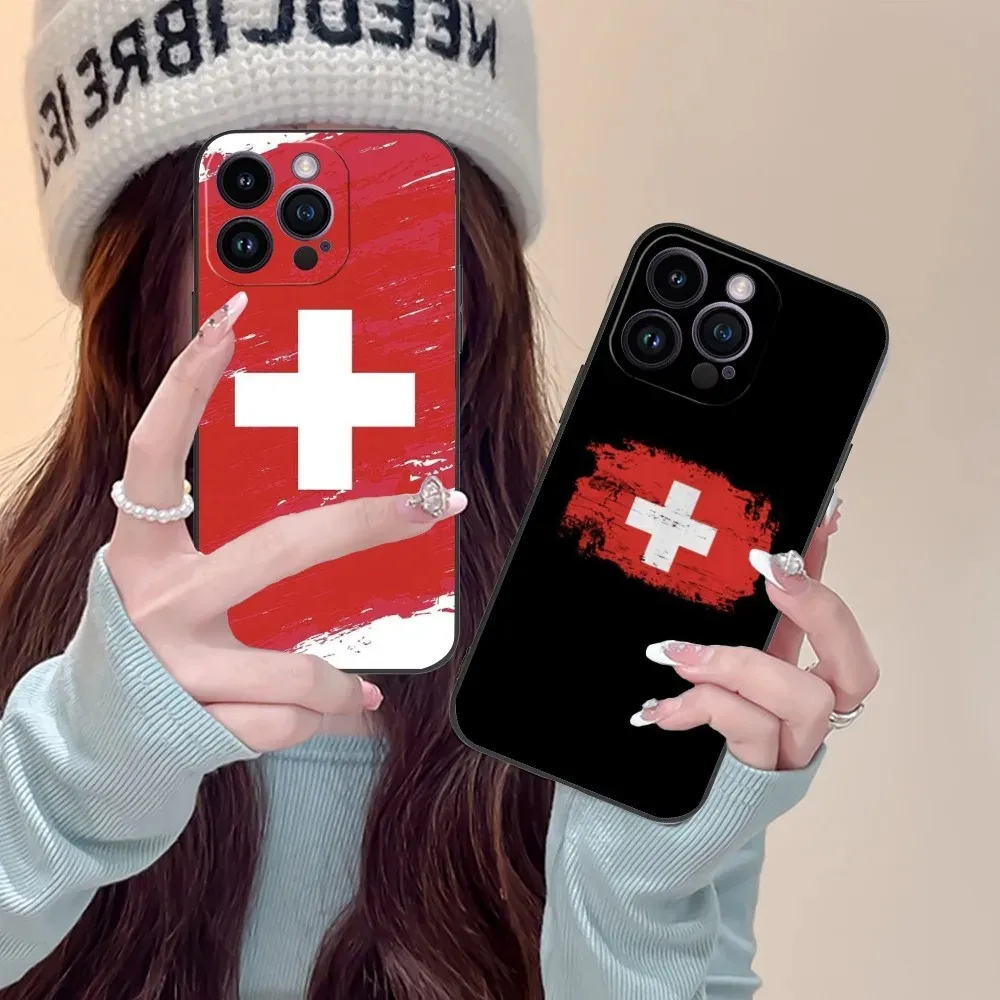 Anpassade nationella flaggor Soft TPU -fall för iPhone 15 Pro Max 14 Plus 13 12 11 XR XS 8 7 Samsung S24 Ultra S23 Plus ChetcheChinga Schweiz Saudi Arabia Turkiet flagga omslag