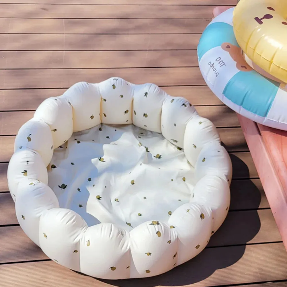 PVC 90cm Petal Inflatable Swimming Pool Suitable for Outdoor Family Baby Game Pool Circular Fence born Bathing Pool 240417