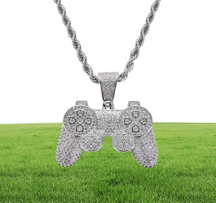 Game Console Pendants Iced Out Chain Bling CZ Gold Silver Color Men039S Hip Hop Rock Necklace Jewelry Kids Boy 3395419