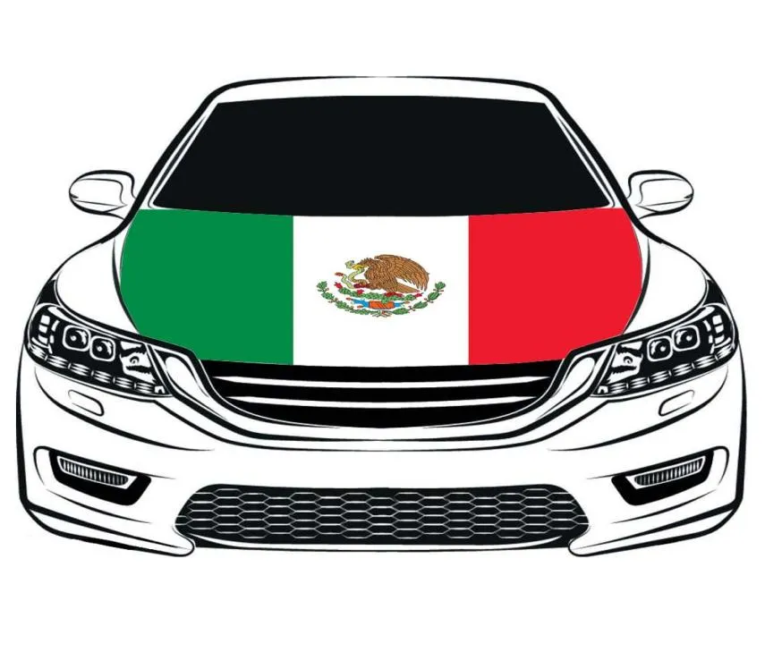 Meksyk National Flag Cover Cover 33x5ft 100polyesterengine Elastyczne tkaniny można umyć maska ​​samochodowa Banner 8982553