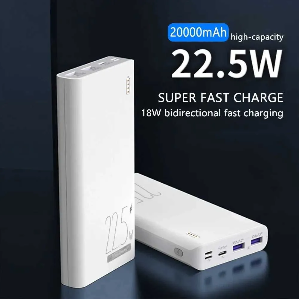 Banks d'alimentation du téléphone portable Nouveau 22,5 W Power Bank 20000mAh adapté à une charge mobile universelle super rapide 5A J240428