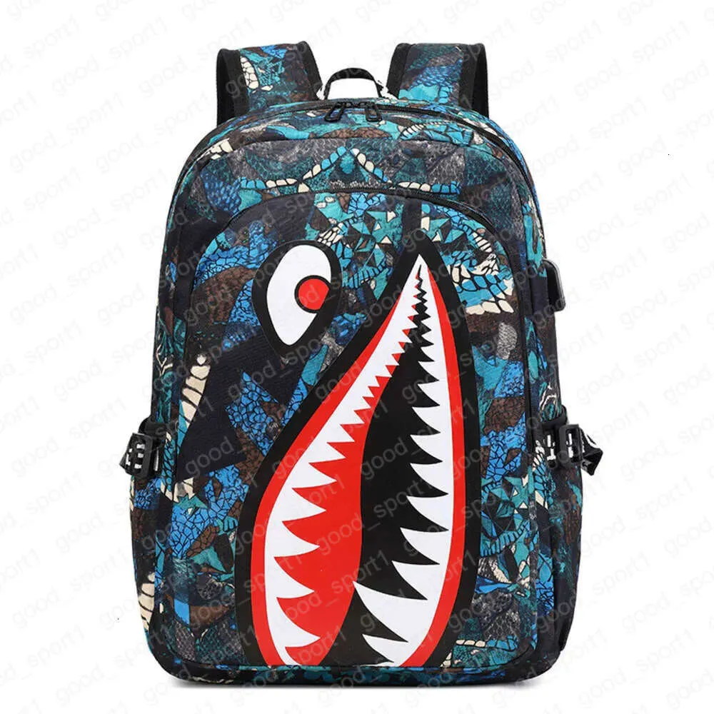 Designer sprayground ryggsäck Ny specialiserad barns skolväska studenthaj personlig tryck stor kapacitet lätt avslappnad minimalistisk väska 426