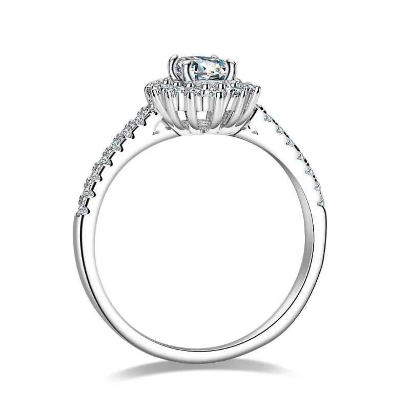 Кольца полосы LESF Овальный Moissanite Женский обручальный кольцо S925 Серебряное обручальное кольцо Q240427
