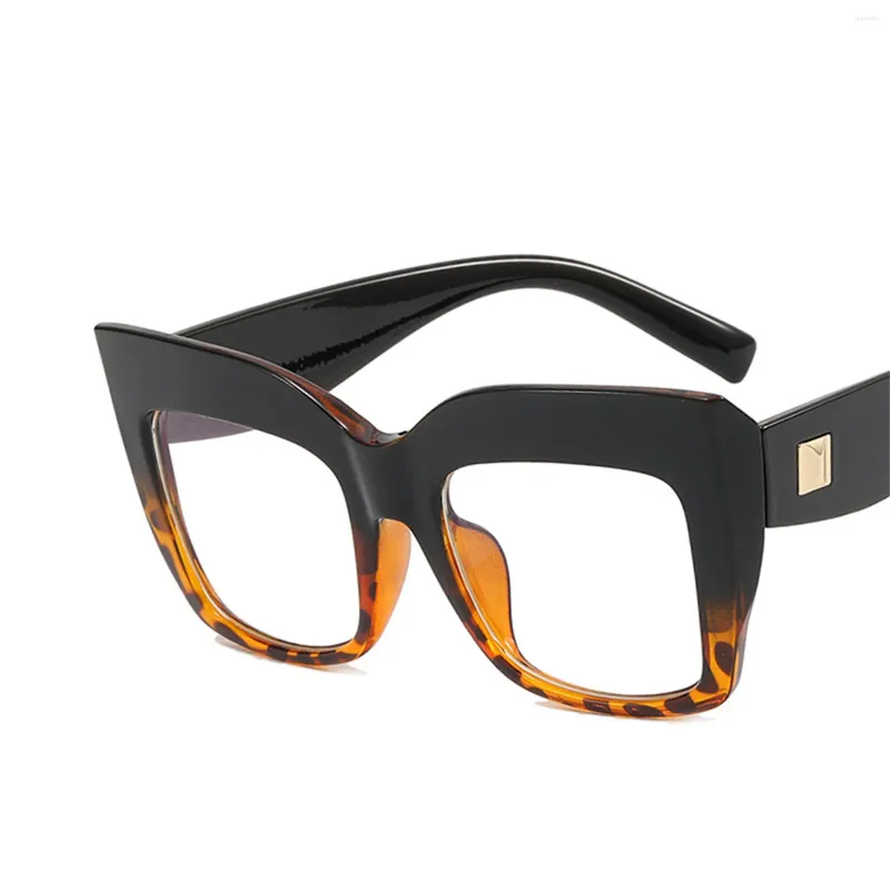 Okulary przeciwsłoneczne Duże duże odważną ramkę przezroczyste obiektywy optyczne okulary okularne Styl kwadratowy do antyspatyki unisex
