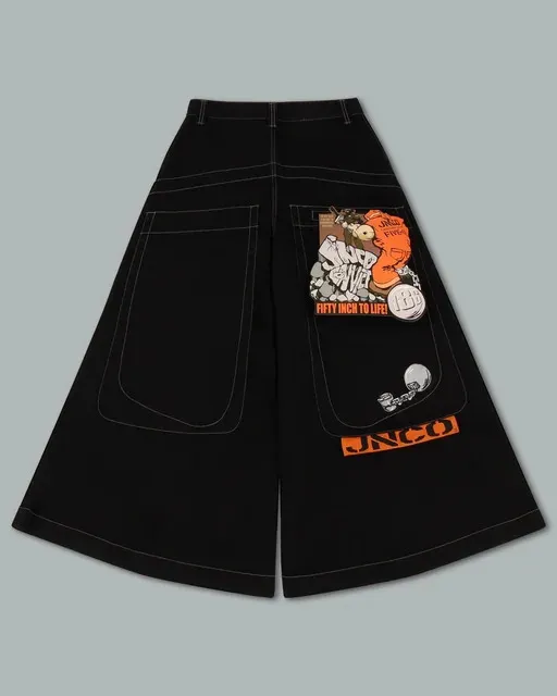 JNCO Y2K Black Witchery Jeans Retro Hip Hop Graphic Baggy JNCO Y2K Black Witchery Jeans Retro Hip Hop Graphic Baggy