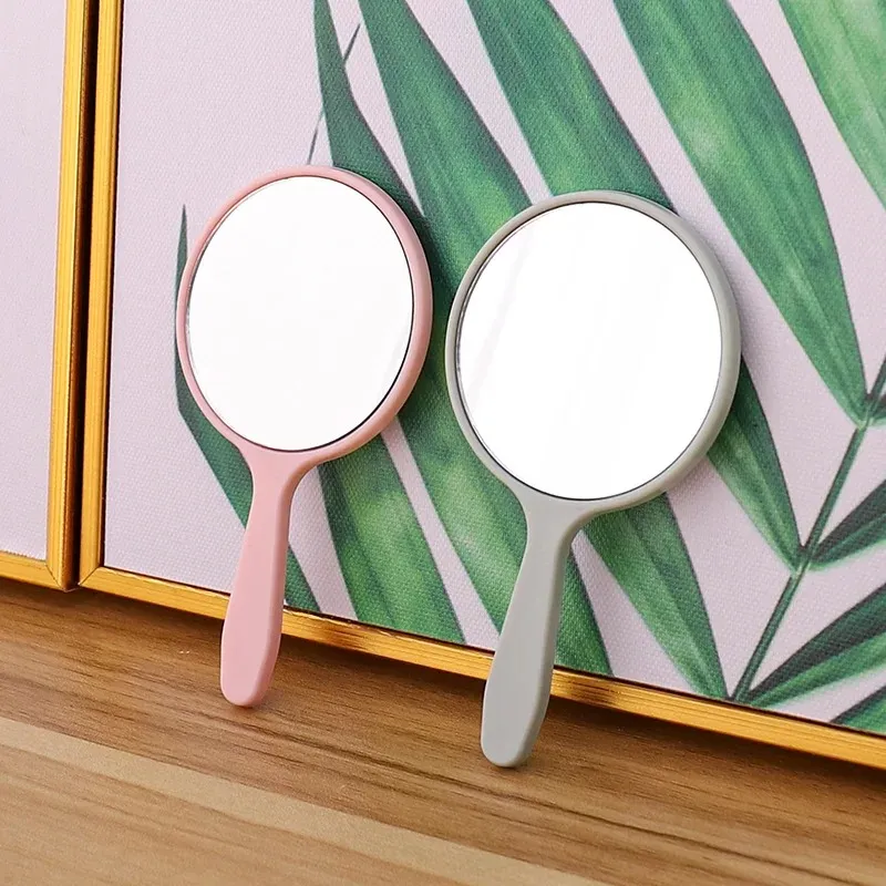 1PC Handheld Makeup Mirror Okrągłe lustro makijażu z ręcznie kompaktowe lustro kosmetyczne dla kobiet