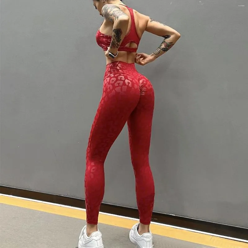 Pantaloni attivi leggings leopardo fitness donne ad alta vita yoga che comprime il controllo della pancia di pancia sport rastrellata 2024 allenamento in palestra