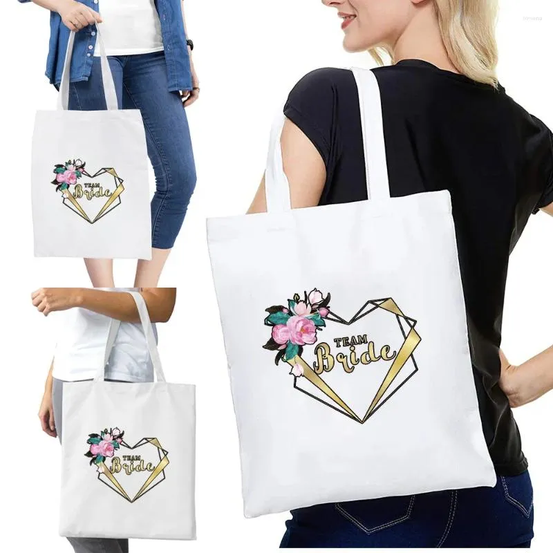 Sacs à provisions Femme Femme Sachet Team Bride Série imprimée Female Tote Tote Sac à main