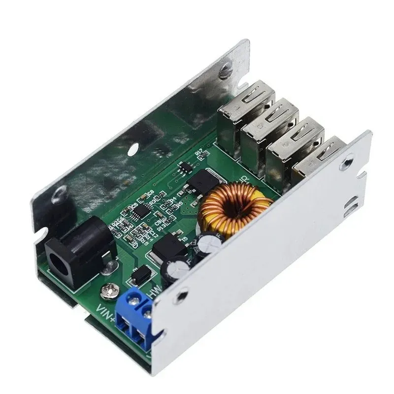 DC-DC 9V 12V 24V 36V a 5V SCEPILE SCAPLIO DOWN 5A 4 Modulo di alimentazione converter converter USB con guscio di alluminio telefoni