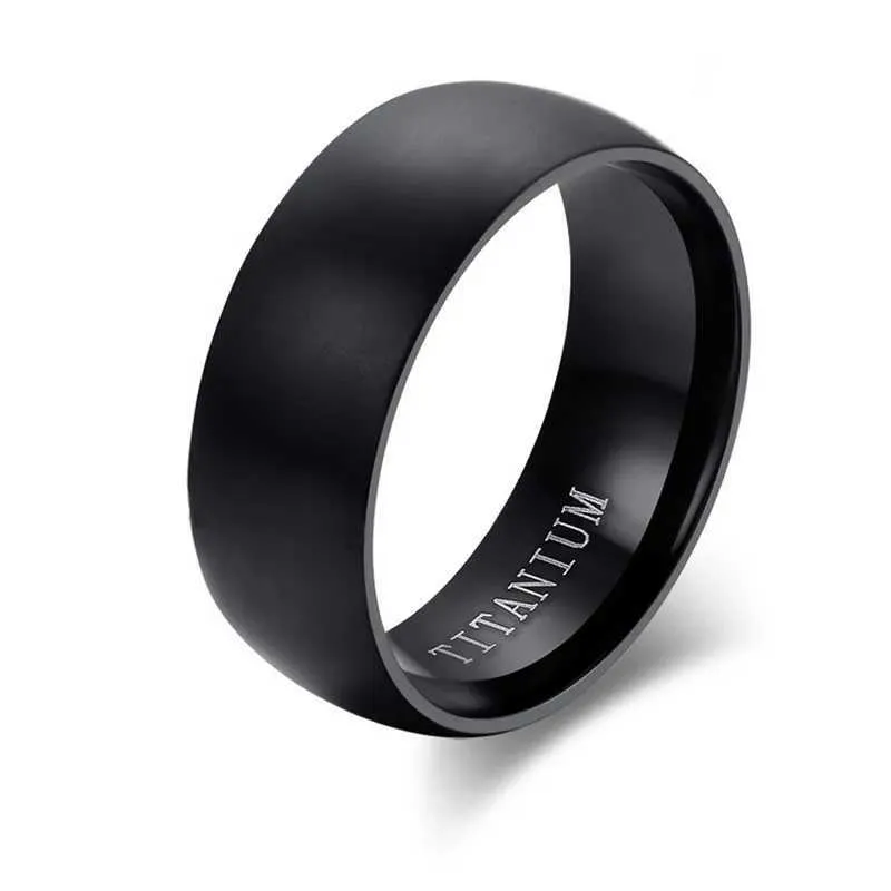 Anneaux de bande classiques pour hommes en acier inoxydable Black Solid Simple Vintage Ring Mens Band de mariage Bande de Noël Jewelry Gift Wholesale Q240427