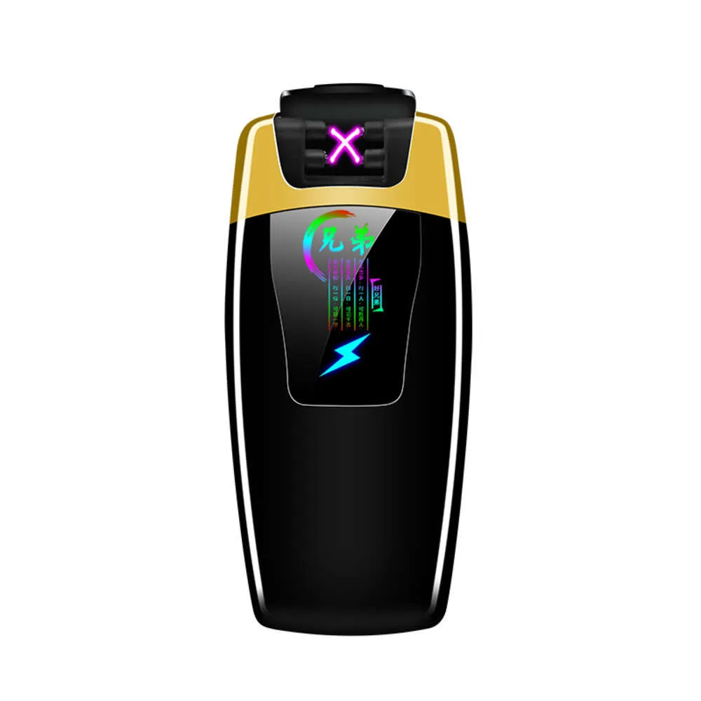 Пользовательский цветовой экран перекрестный двойной дуговой сигарет электронная более легкая сбоя ветропроницаемость зажигалка USB -факел LIGHER