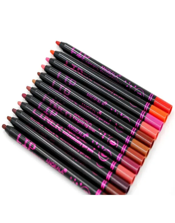 Matte Lip Liner Lip Makeup Wysokiej jakości sklepy usta 12pcs 12 colors Rotatable Lipliner Łatwa do noszenia ostatnie długi A0566743371