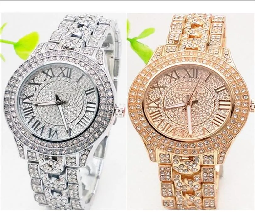 Rose Gold Luxus Casual Men Watch Dress Quartz Uhren mit Kalender Frauen Armband Stil Edelstahlband Whole6878621