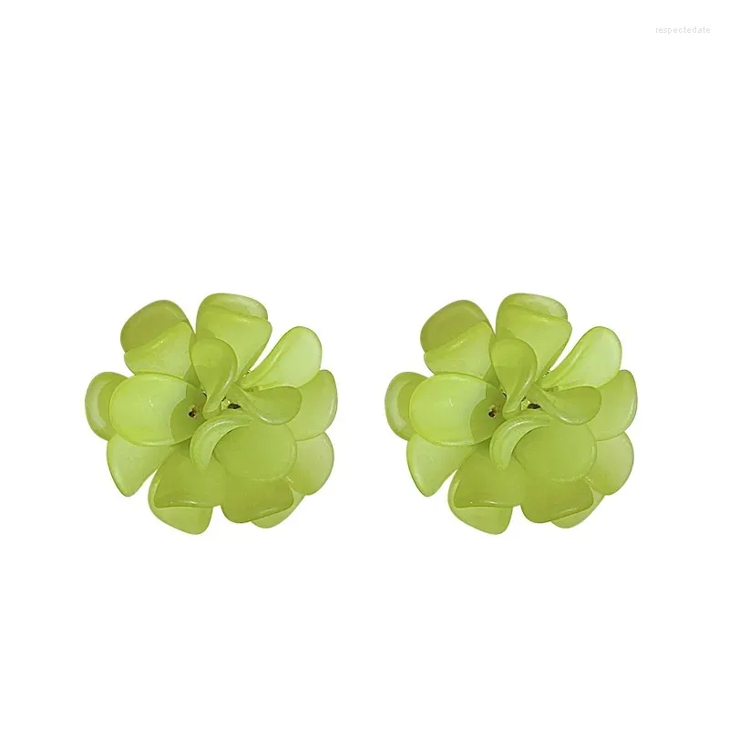 Stud Earrings Fashion Sweet Beach Holiday Resin White Flower Big For Women Cute Bijoux Party Gifts Jewelry