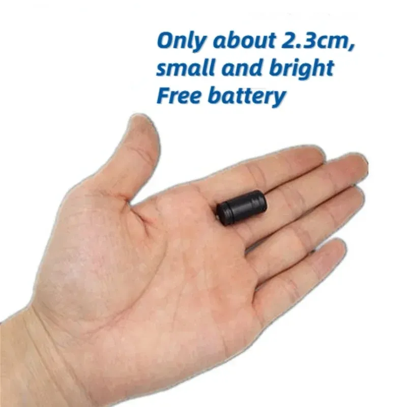 Супер крошечный мини -маленький фонарик для ключей, самый маленький яркий длинный водонепроницаемый кольцевой кольцо, кольцо света, наружный