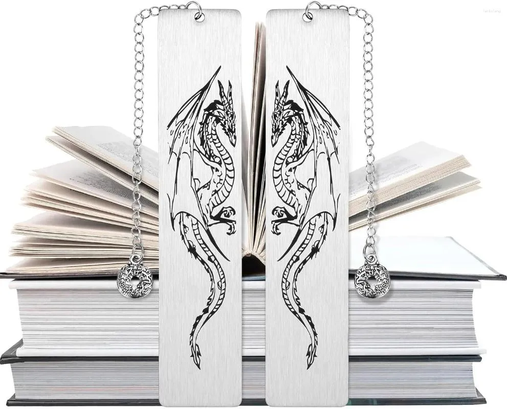 2 piezas de anime alas dragon marcadores de metal de acero inoxidable para amantes de la de libros suministros escolares de papelería maestros hombres mujeres