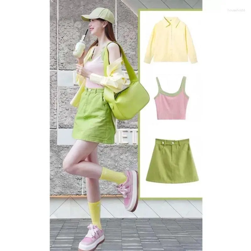 Work Dresses 2024 Summer Korean Elegant Sunscreen Shirt Vest Short Skirt Three Piece Suit Women Casual Cardigan Top Dress Matching Set
