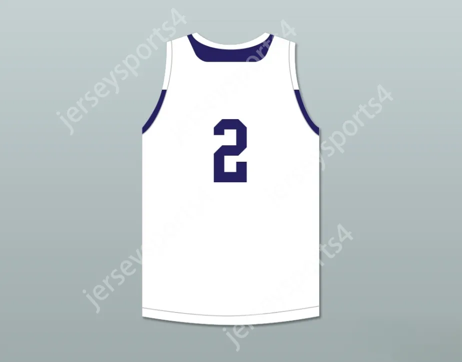 Custom Nay Name Mens Youth/Kids Player 2 Wisconsin White Basketball Trikot Top S-6xl