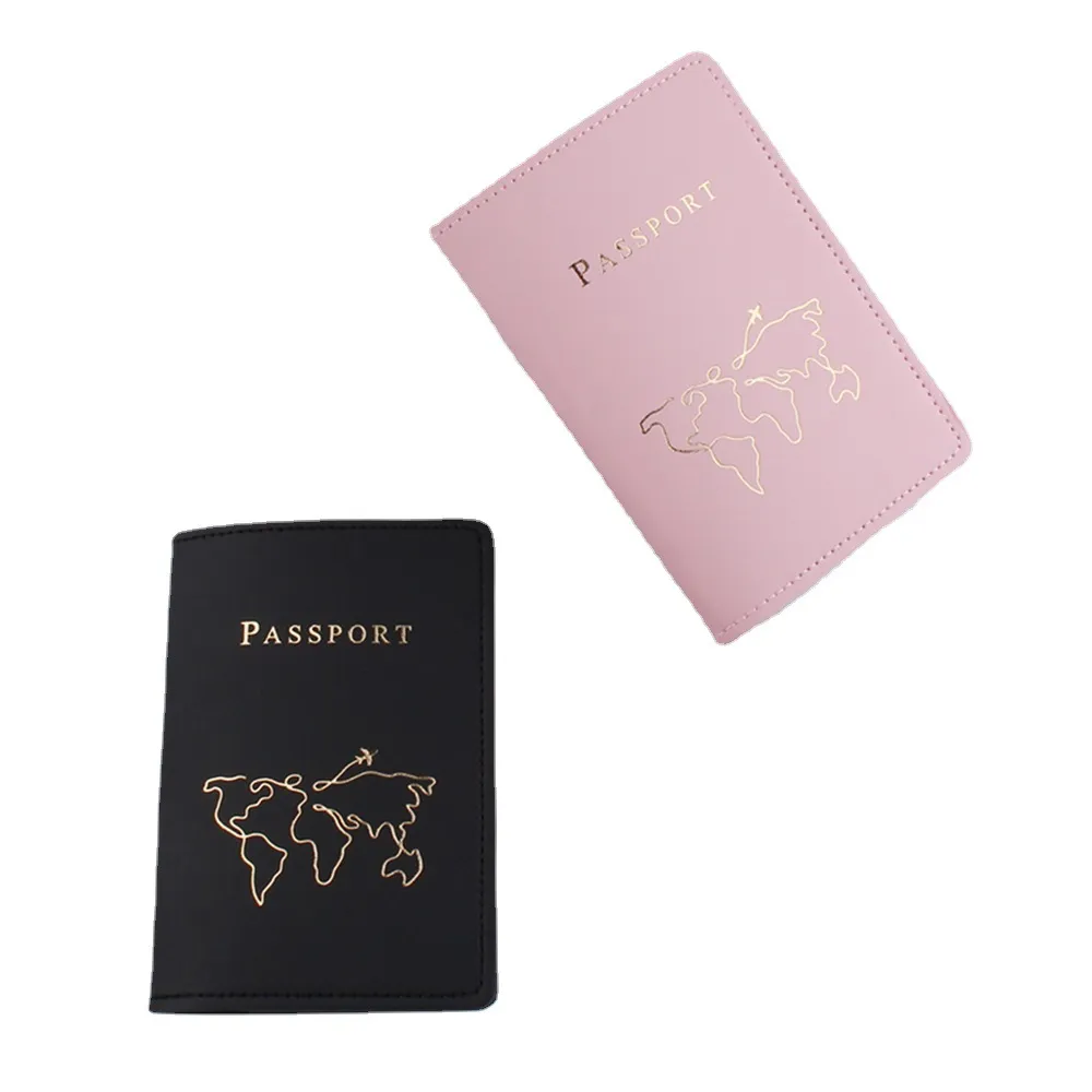 Factory Ready New Short Map Passport Holder Passeport Livre protecteur PU PU Le cuir Id Sac Sang de bagages