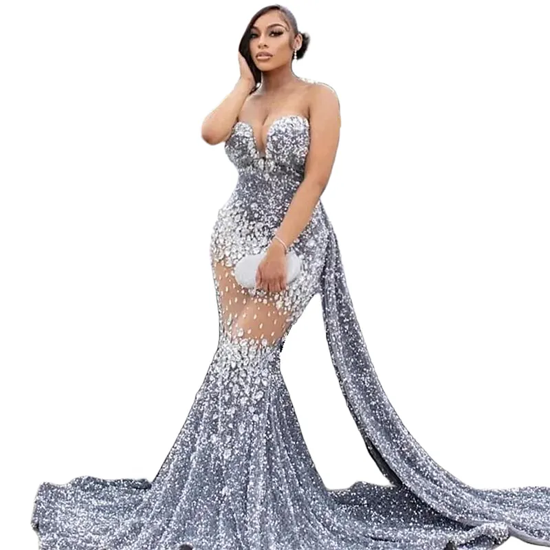 slim fit dress slacks LaDivine CC475 Prom Fitted Long Formal Glitter Dress