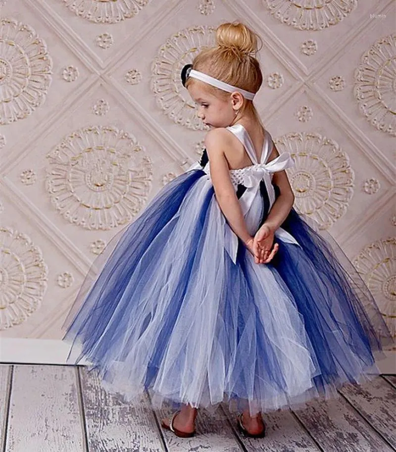 Mädchenkleider Mädchen Kleid Kinder Häkeln Tulle Tutu Ballkleid mit Rosenblume und Stirnband Kinder Hochzeitsfeier Tutus Abend