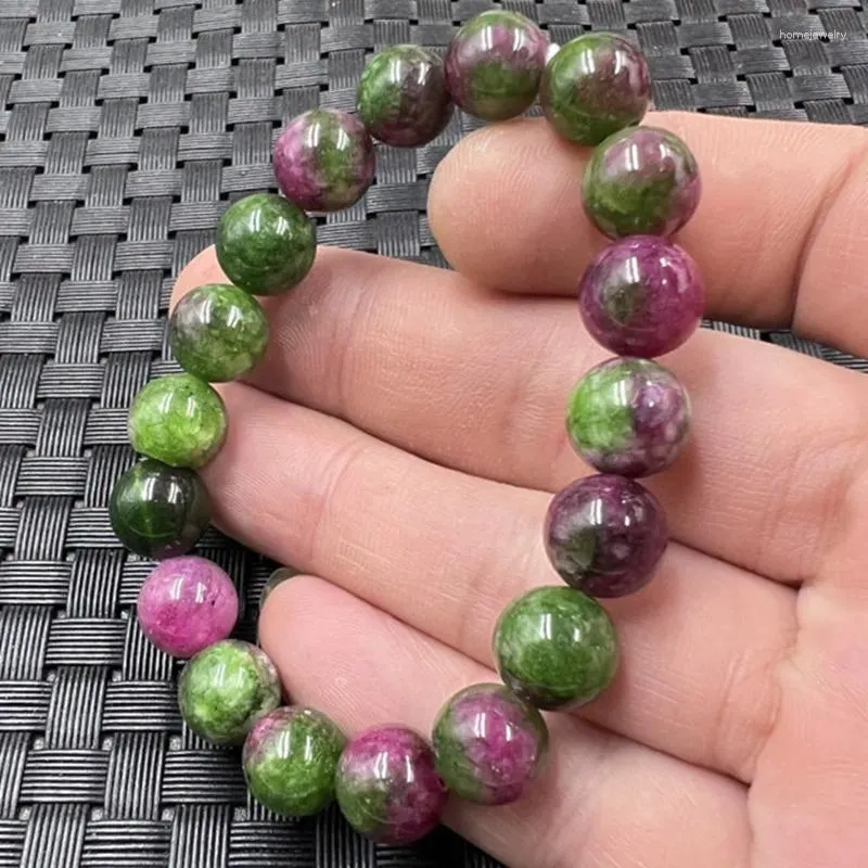 Bracelet de jade rouge et vert perle rouge et vert 10 mm