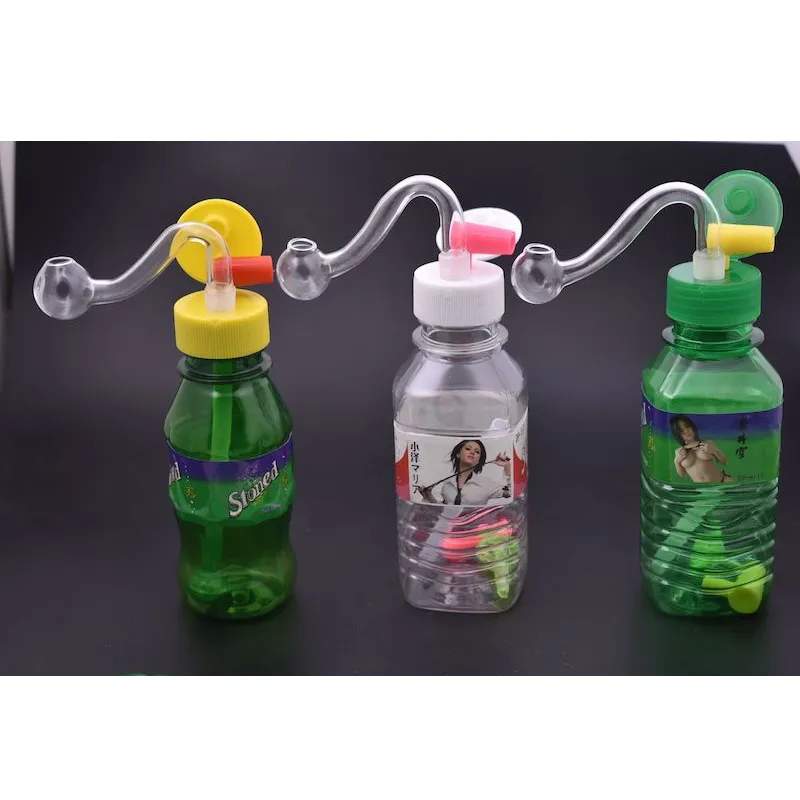 protable travel plastic Mini drink bottle Bong Water pipe oil Rigs water pipe for smoking