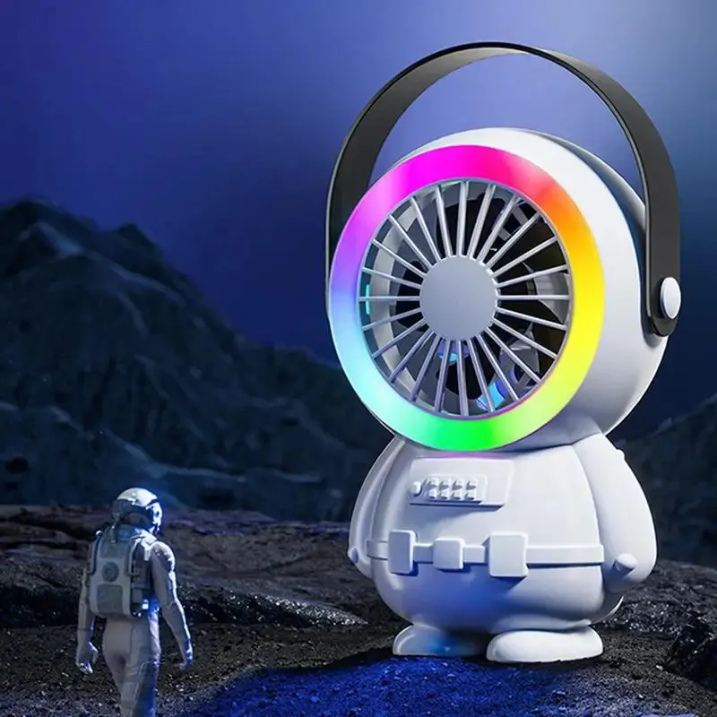 USB Mini Cute Cartoon Astronaut Fan Handheld Portable Handig Home Office Summer Outdoors Small Fans Holiday Gifts 240422