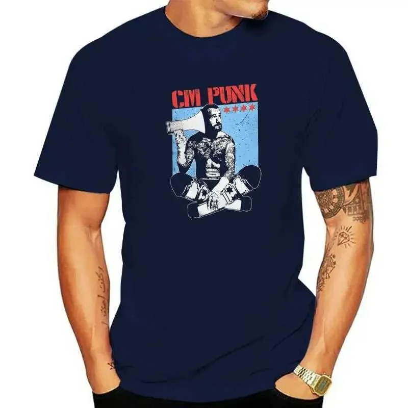 Heren T-shirts 2024 Four Seasons Heren CM Punk Aew Worlds Best Mens T-Shirt Humoristische heren Shorts Slim geschikt voor Top Mens Streetwear T240425