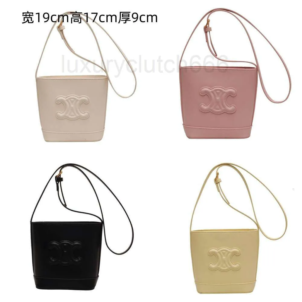 women handbags Ce leather Canvas Bucket designer cel bag split messenger bucket bag Cowhide has a beautiful capacity High end niche bag for women 2024 new fashion CEI1