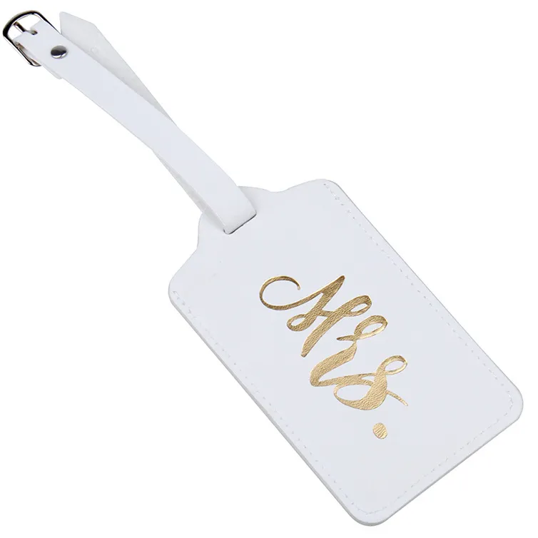 Cross-fronts Black and White PU Le cuir PU Couper à bagages Tags Aircraft Boarding Pass Luggage Identification Tags 4 pièces en stock