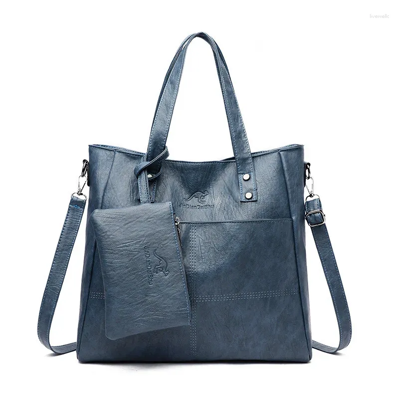 Shoulder Bags Korean Vintage Soft Leather Women Girl Tote Purses And Handbags Satchels Messenger