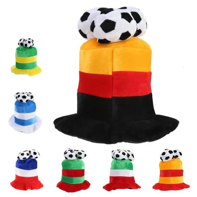 Sport Football Cap Soccer Hat Flannel Headwear Costume Party Dress-up for Football Fan Cheering 240418