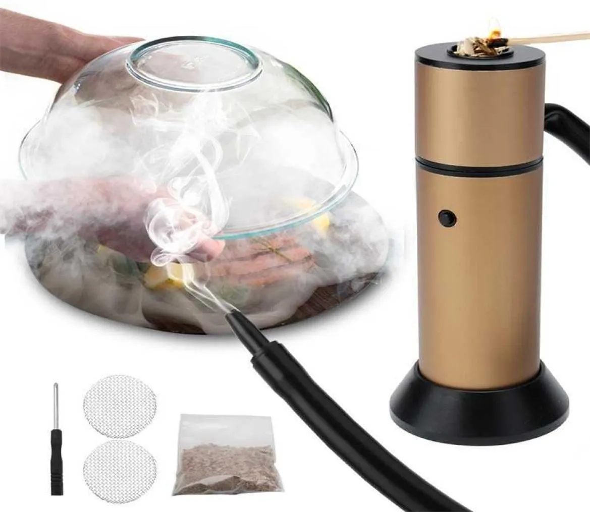 Cibo per fumogruppo gusto di fumo freddo brucia affumicare cuocere cucina molecolare pistola per fumo per fumatore per grill barbecue 2012234424955
