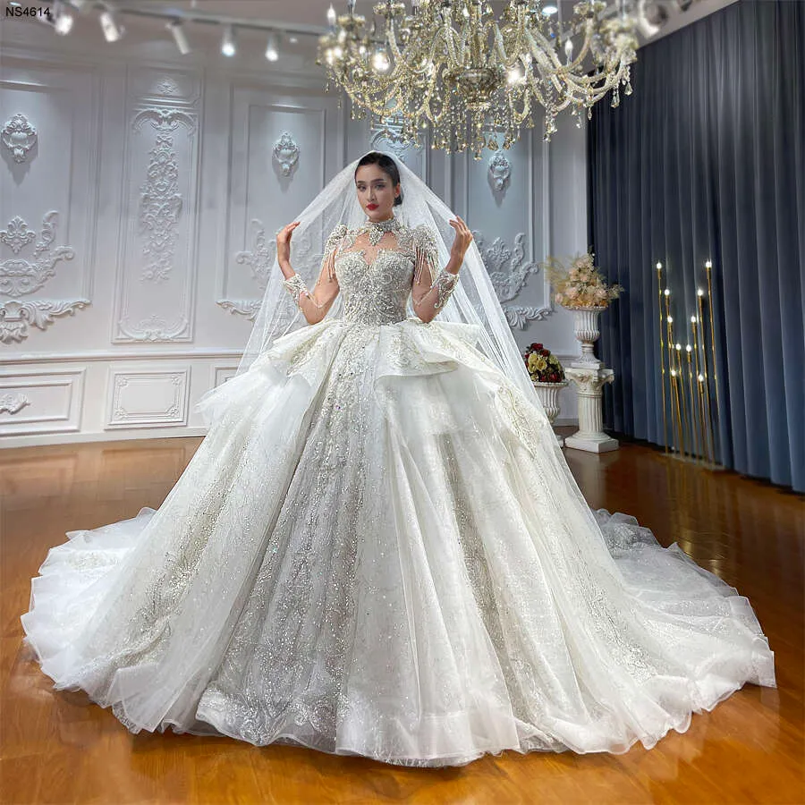 Personalized Puffy Sparkly Wedding Ball Gown with Custom Lace Embellishments Personalized Puffy Sparkly Wedding Ball Gown with Custom Lace Embellishments