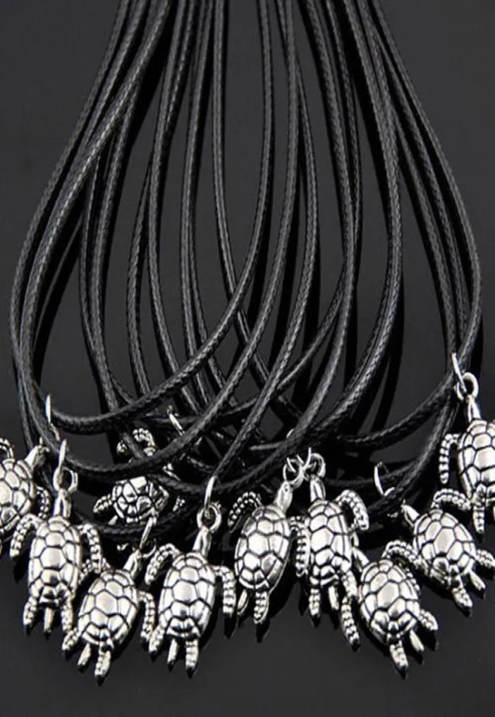 Serin 50pcslot erkek kadın039s vintage gümüş alaşım deniz kaplumbağaları kolye sörf kolyeleri takılar mücevher hediyeleri hj035037980