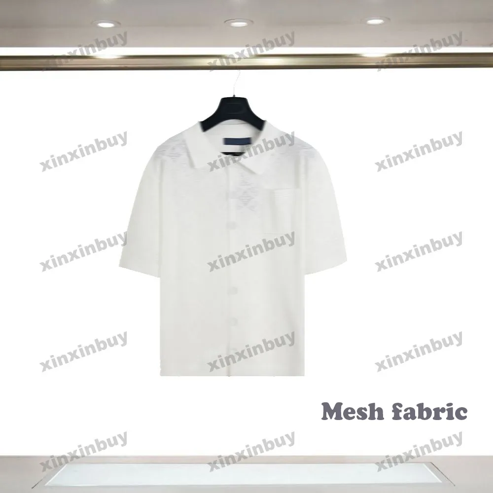 Xinxinbuy Men Designer Tee T Shirt 2024 Włoch Mesh Tabilka