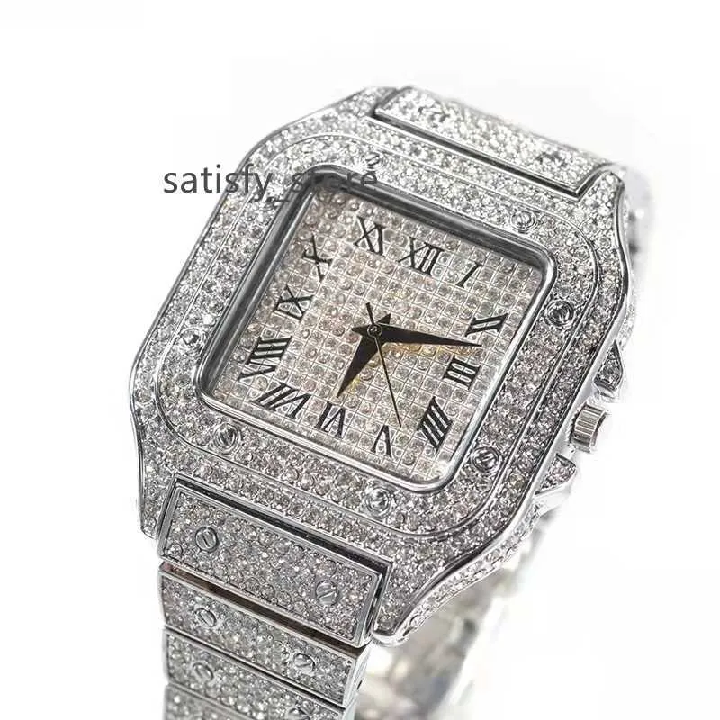 Fiorenti gemme hiphop hip hop donne uomini ghiacciati diamanti vvs moissanite orologio