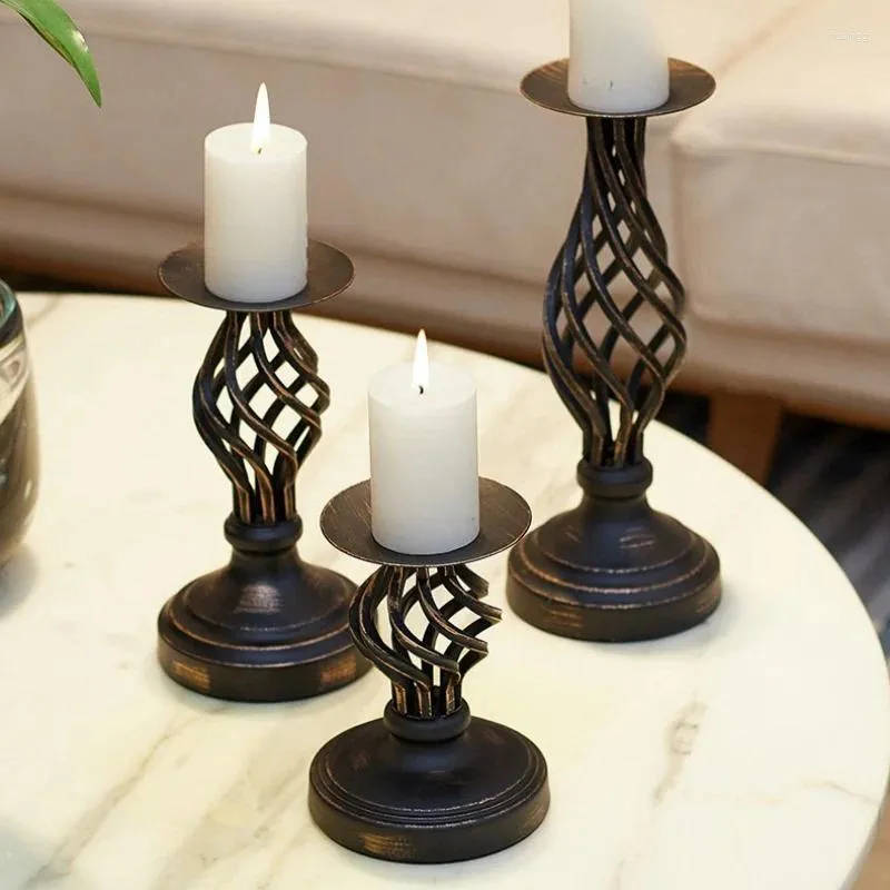 Partes de velas Estilo europeo Candelera Romántica Romántica Decoración de la cena de la vela Decoración de hierro Retro Inicio
