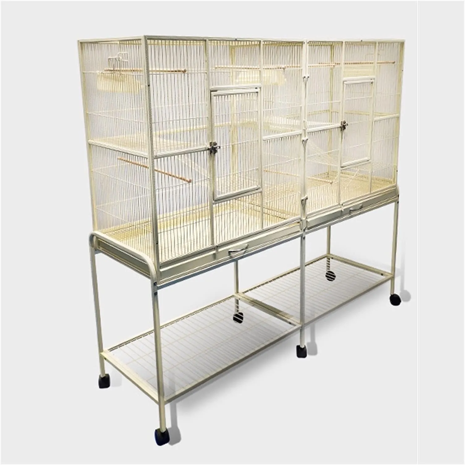 Cage For A Parakeet: Stackable Iron Bird Breeding Cage With Divider ...