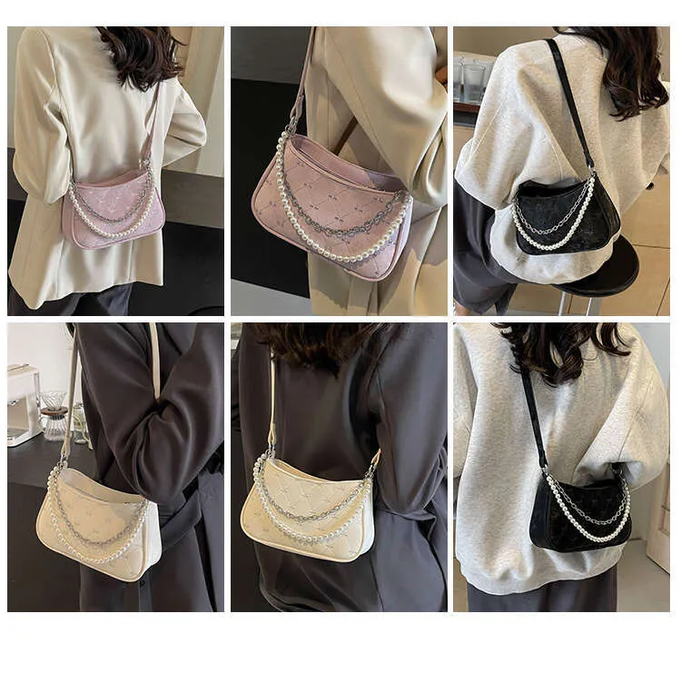 Trendy Shoulder Bags 2025: Womens Beaded Underarm Bag