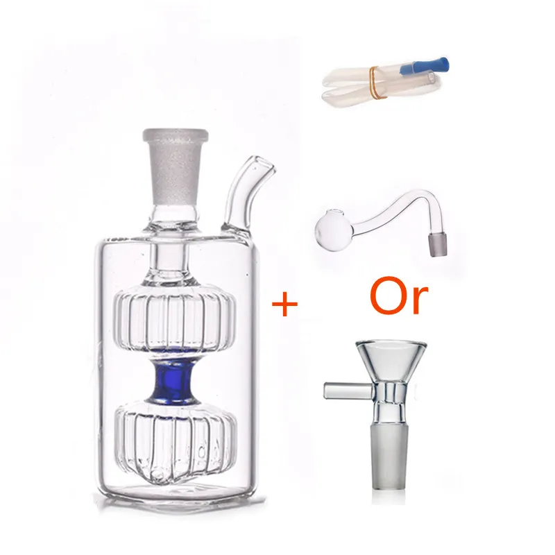 Colorido quadrado narguilé pirex Óleo de vidro queimador de vidro Bongo bong grossa mini barato bubbler de unhas água tabaco dab tubs com fumantes de funil tigela de ervas secas e mangueira de silicone